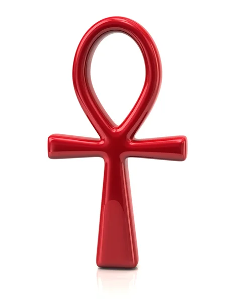 赤の Ankh シンボル、エジプト クロス — ストック写真