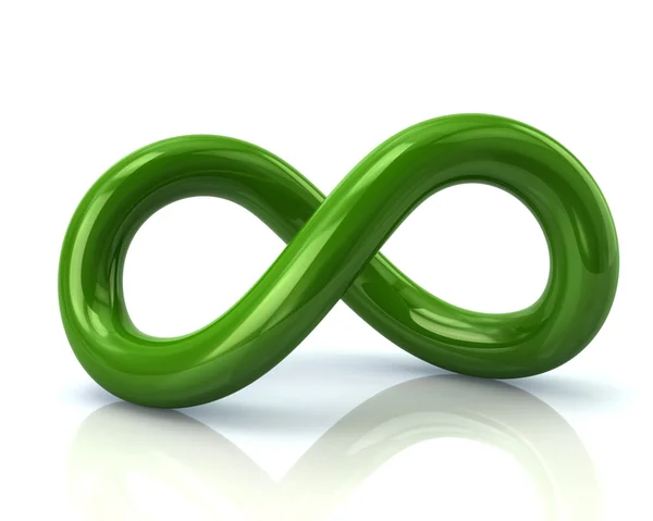 Simbolo infinito astratto verde — Foto Stock