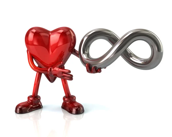 Мультфильм сердце с символом бесконечности — стоковое фото