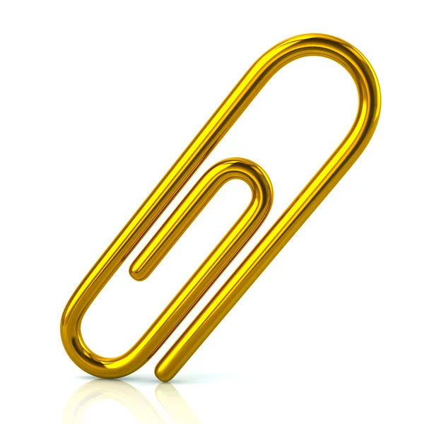 Gold paper clip — Stock Photo, Image