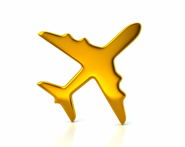 Golden plane symbol — Stock Photo, Image