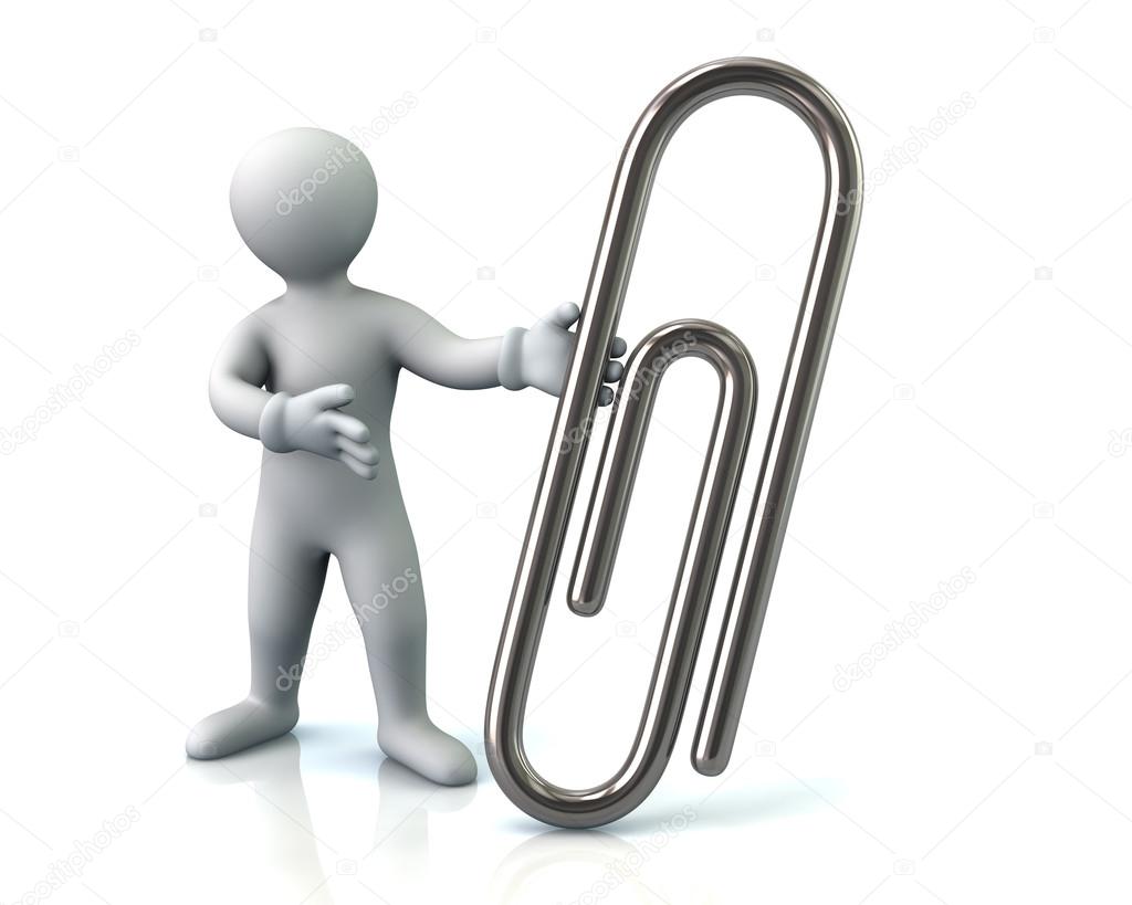 man holding silver paper clip