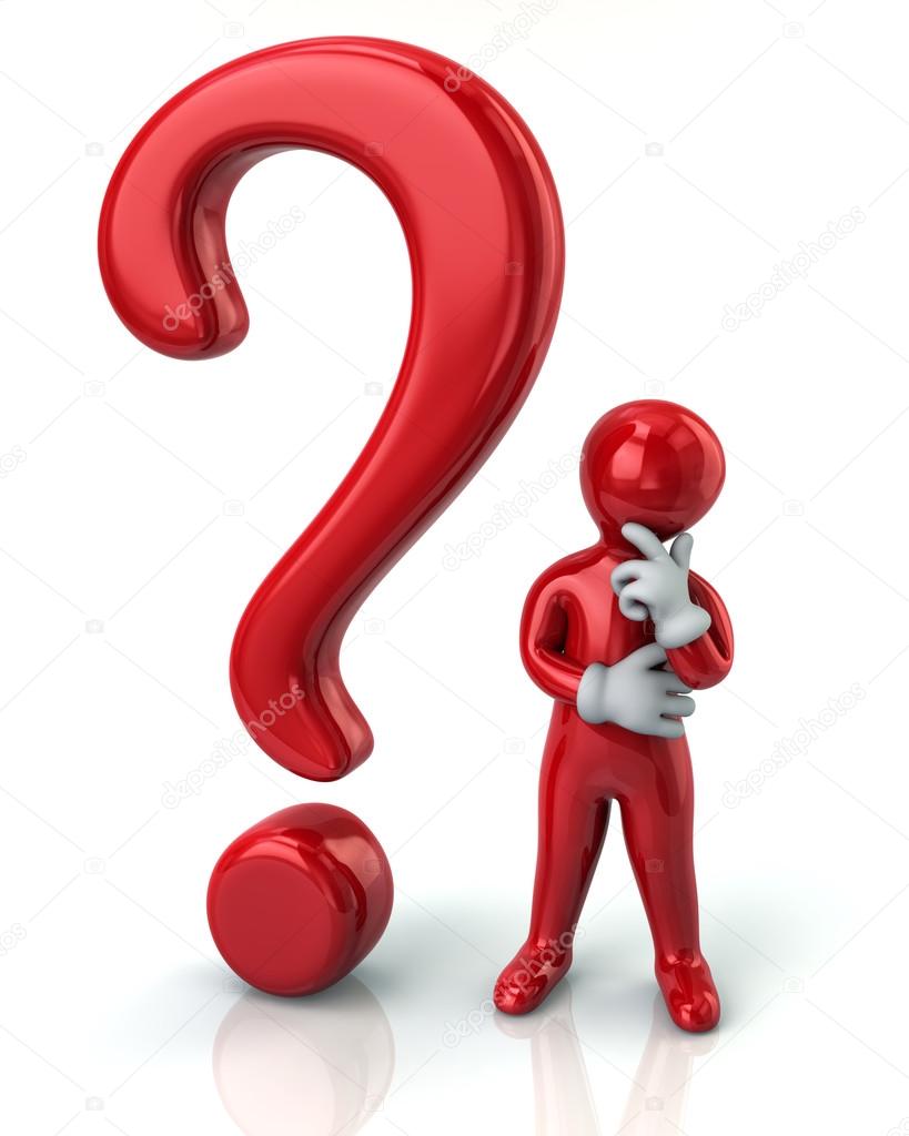 thinking man and question mark