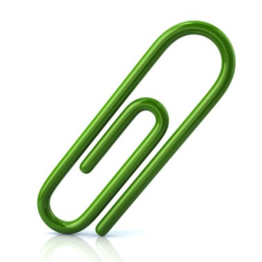 Green paper clip clipart