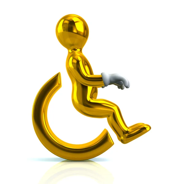 Goldenes Rollstuhl-Handicap-Symbol — Stockfoto