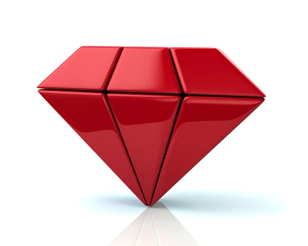 Red diamond gem symbol — Stock Photo, Image