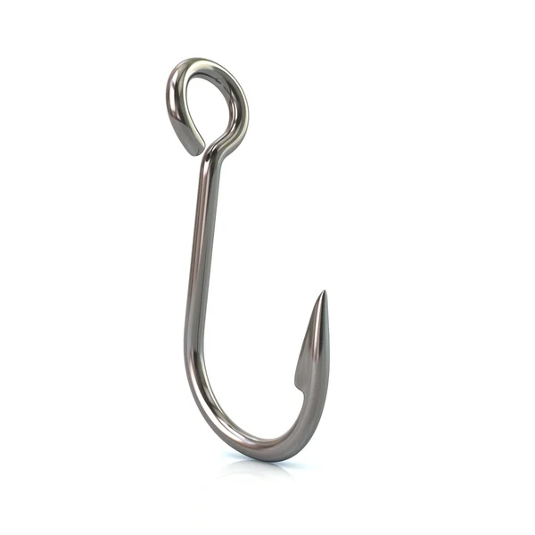 Silver fishing hook — Stock Photo, Image