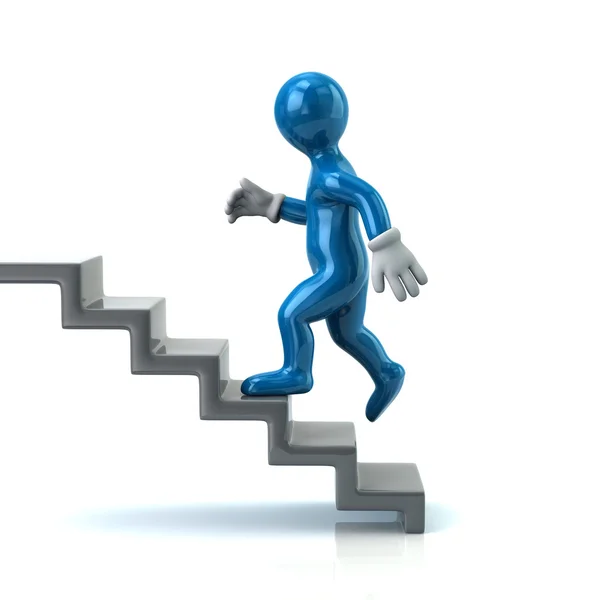 Man on stairs going up — Stock Photo, Image