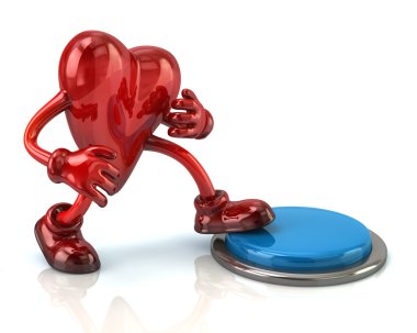 Kırmızı kalp acil düğmesi