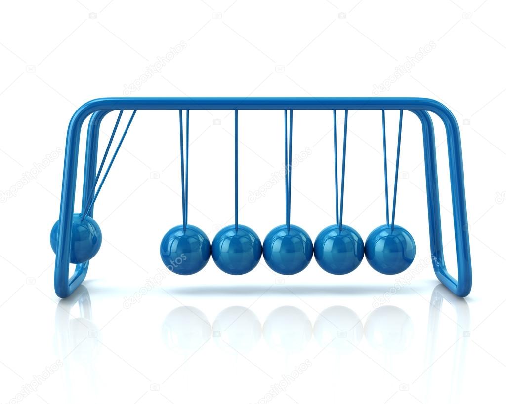 blue newton's cradle symbol