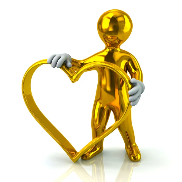 Man holding heart shape ring — Stock Photo, Image