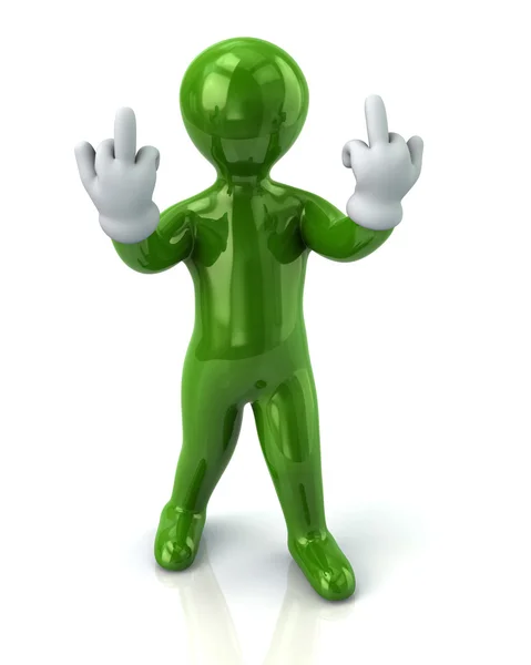 Man showing middle fingers — Stock Photo, Image