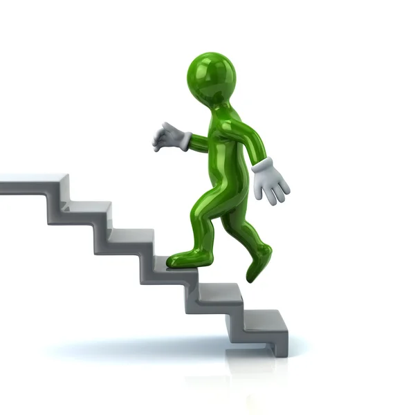 Man on stairs going up — Stock Photo, Image
