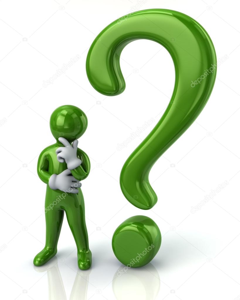 thinking man and question mark