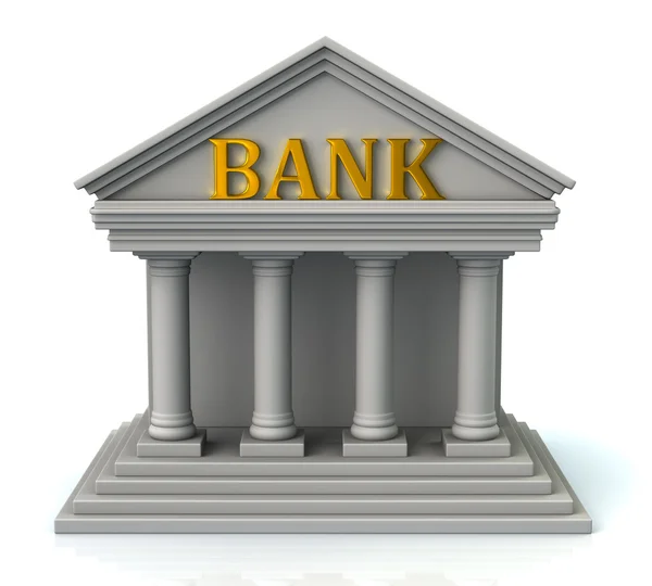 Símbolo de edifício de banco — Fotografia de Stock