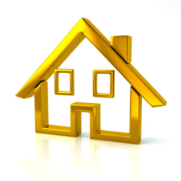 Golden home icon — Stock Photo, Image