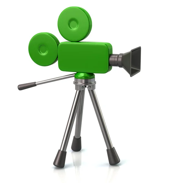 Green movie camera symbol — Stock Photo, Image