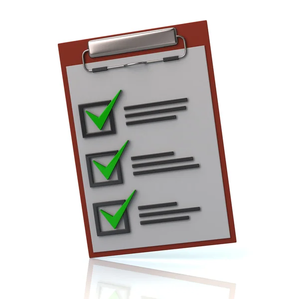 Check list on clipboard — Stock Photo, Image