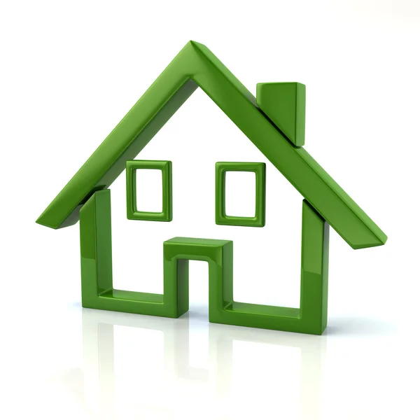 Green home icon — Stock Photo, Image