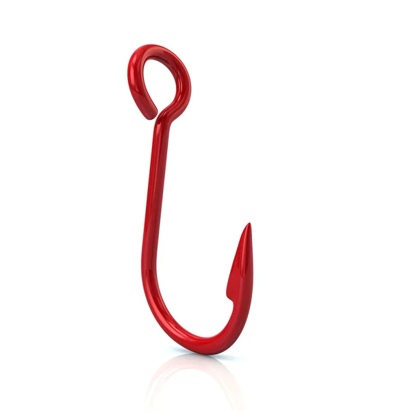 Red fishing hook symbol — Stock Photo, Image