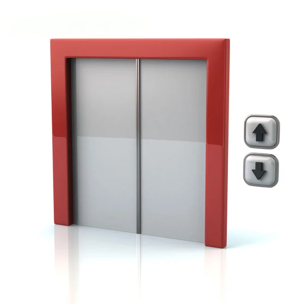 Red elevator with buttons symbol — Stock Photo, Image