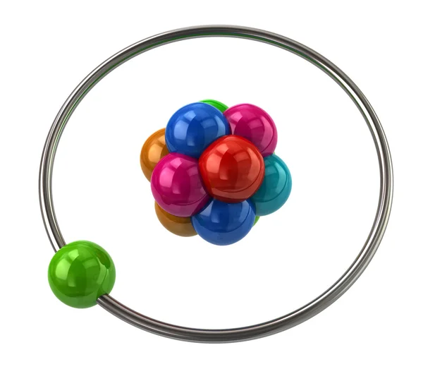 Красочная икона атома — стоковое фото