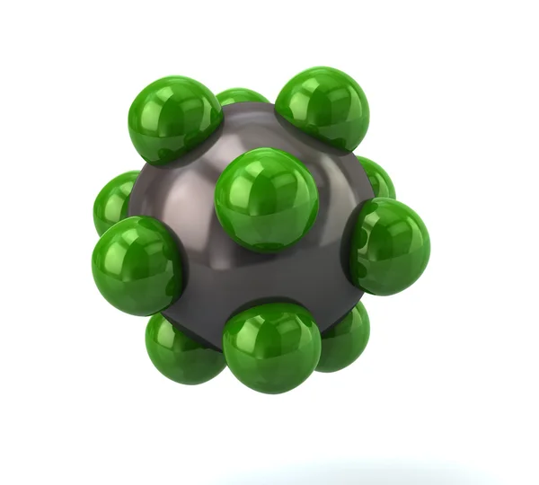 녹색 분자 아이콘 — 스톡 사진