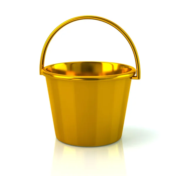 Golden metal bucket — Stock Photo, Image