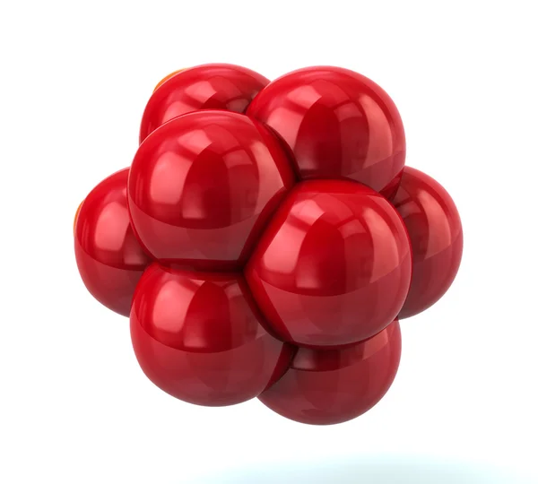 Red molecule symbol — Stock Photo, Image