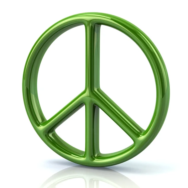 녹색 평화 기호 — 스톡 사진