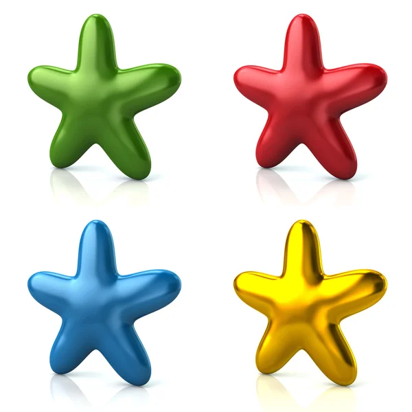 Set of shiny stars icons — Stock Photo, Image