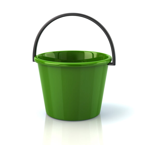 green plastic bucket