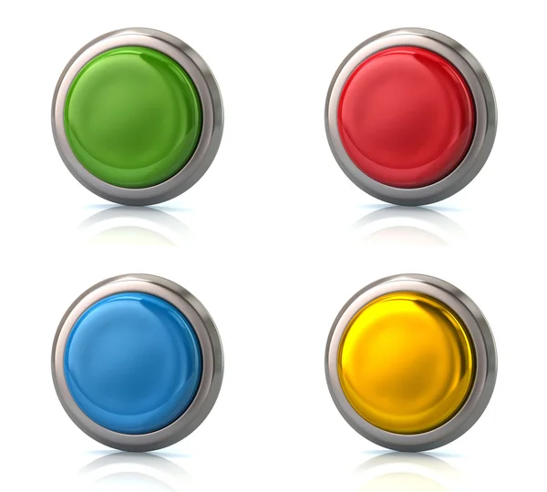 Conjunto de botões redondos em branco — Fotografia de Stock