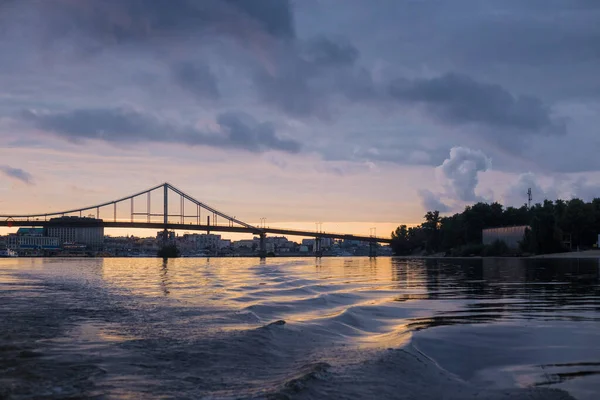 Abend Auf Dem Fluss Dnjepr — Stockfoto