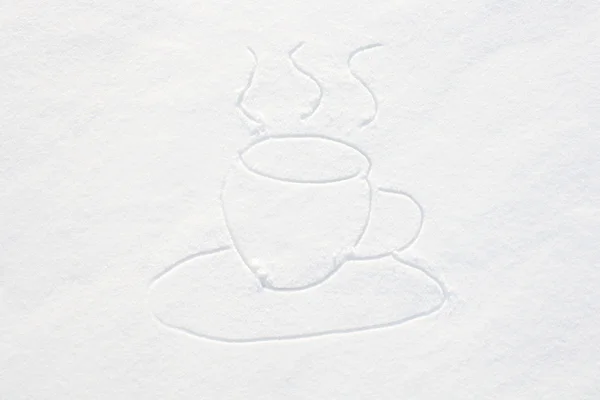 Graffiti-Cup im Schnee — Stockfoto