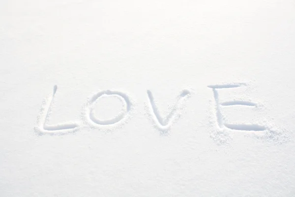 Kärlek skrivet i snön — Stockfoto
