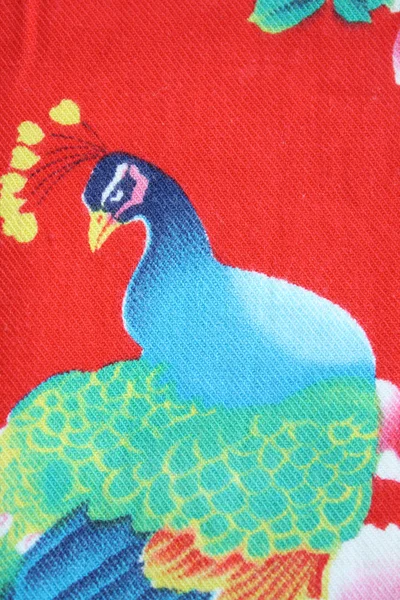 Peacock pattern fabric — Stock Photo, Image