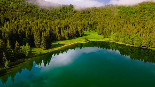 Aerial Photography Saint Ana Volcanic Lake Located Romania Harghita County — Stock Photo, Image