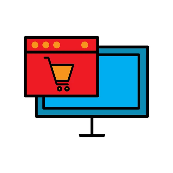 Icono Plano Landing Page Compras Online Diseño Plantilla Vector — Archivo Imágenes Vectoriales