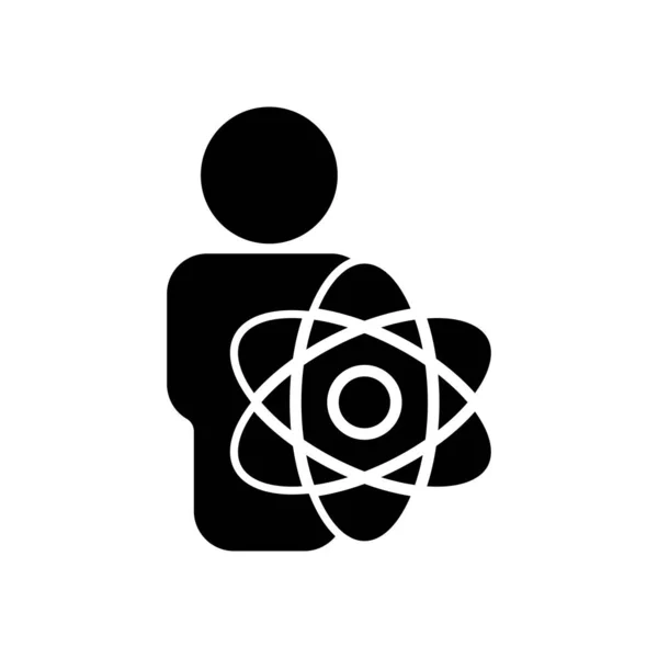 Vetenskapsman Symbol Människor Och Atomikon Mall För Utformning Vektor — Stock vektor