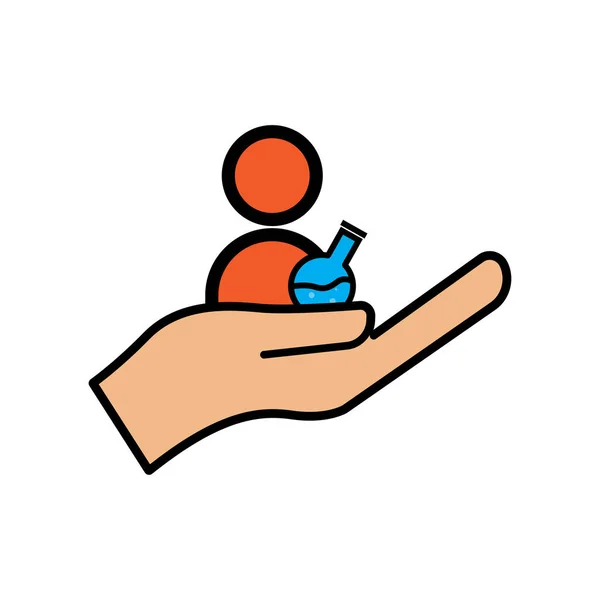 Wissenschaftler Flaches Symbol Hand Flaches Symbol Mit Person Designschablonen Vektor — Stockvektor