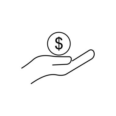 İş dünyası simgesi. Paralı el ikonu. tasarım şablonu