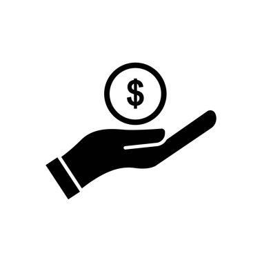 İş ikonu. Paralı el ikonu. tasarım şablonu