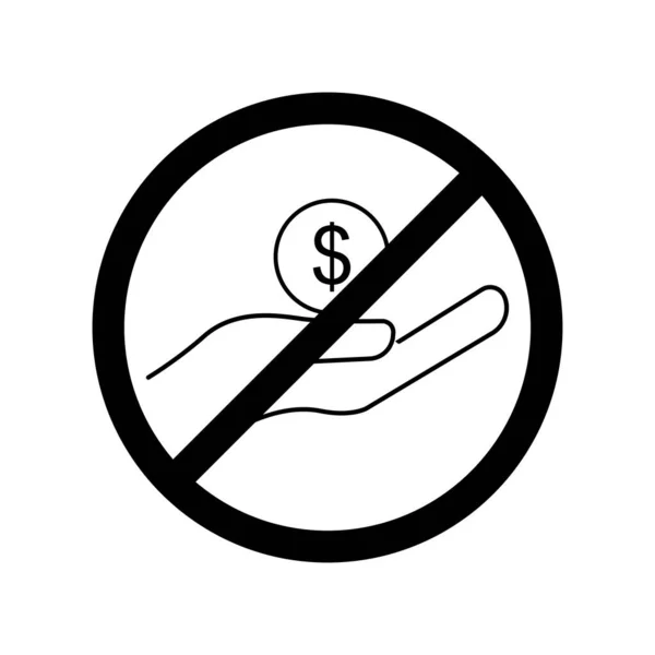 Stop Corruptie Icoon Hand Pictogram Met Dollar Ontwerpsjabloon Vector — Stockvector