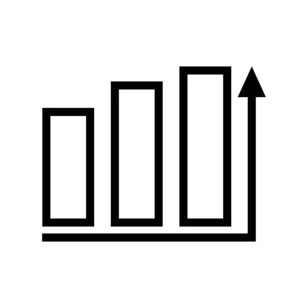 Значок Диаграммы Стрелка Вверх Штрих Граф Иконка Стиля Линии Икона — стоковый вектор