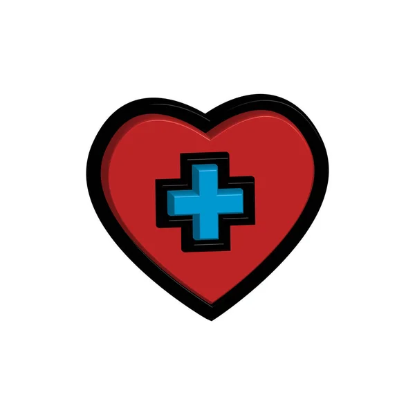 Heart Icon Health Symbol Design Vector Illustration — Stock Vector