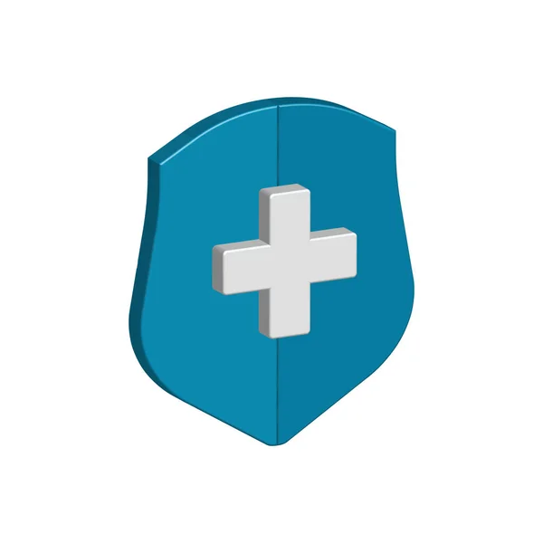 Εικόνα Ασπίδας Σύμβολο Υγείας Σχεδιασμός Διανυσματικής Απεικόνισης — Διανυσματικό Αρχείο