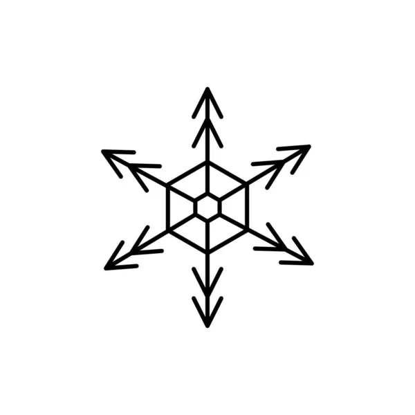 Значок Линии Снежинки Зимняя Икона Простой Дизайн Редактируемый Вектор Шаблона — стоковый вектор