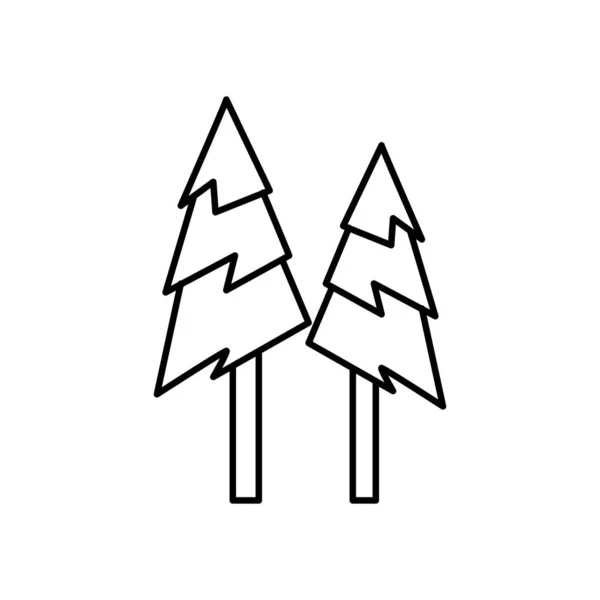 Ícone Linha Árvore Ícone Inverno Design Simples Editável Desenho Ilustração —  Vetores de Stock