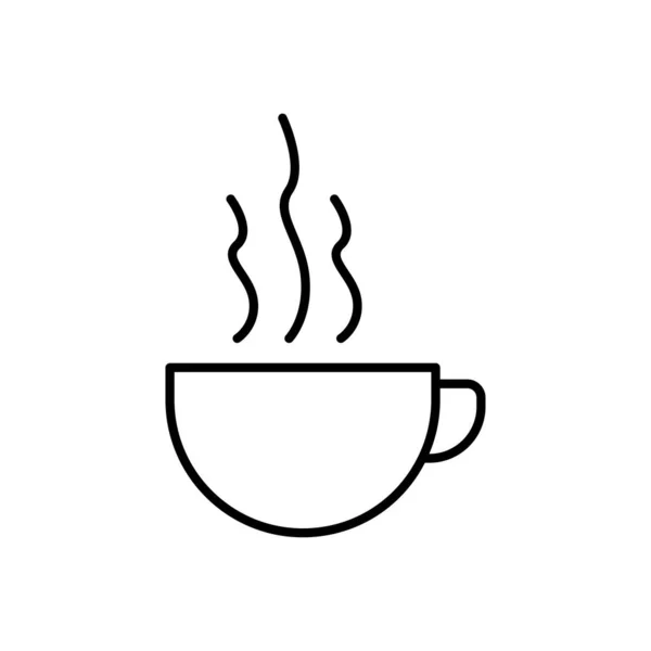 Koffie Cup Lijn Pictogram Eenvoudig Ontwerp Bewerkbaar Ontwerp Vector Illustratie — Stockvector